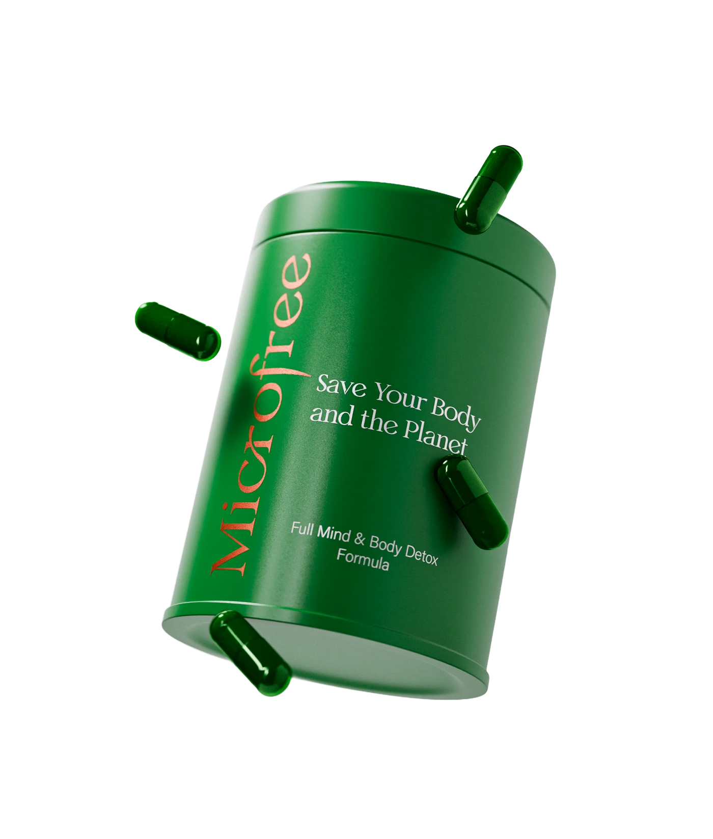 MicroFree Daily Detox inflammation relief supplement bottle with capsules beside it