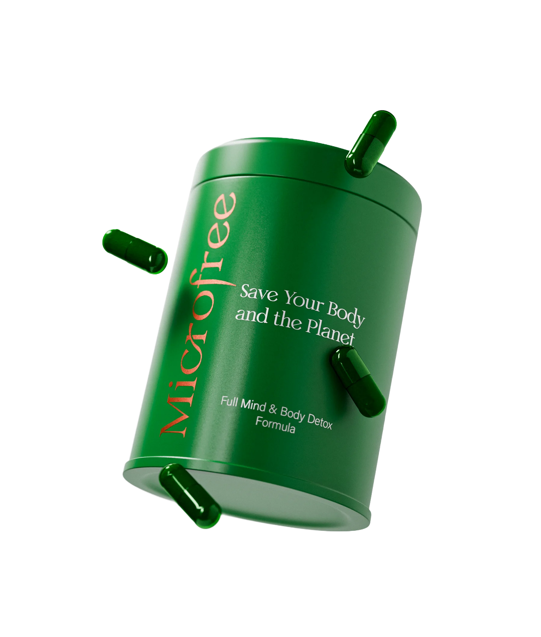 MicroFree Daily Detox inflammation relief supplement bottle with capsules beside it