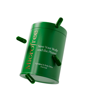 MicroFree Daily Detox inflammation relief supplement bottle with capsules beside it